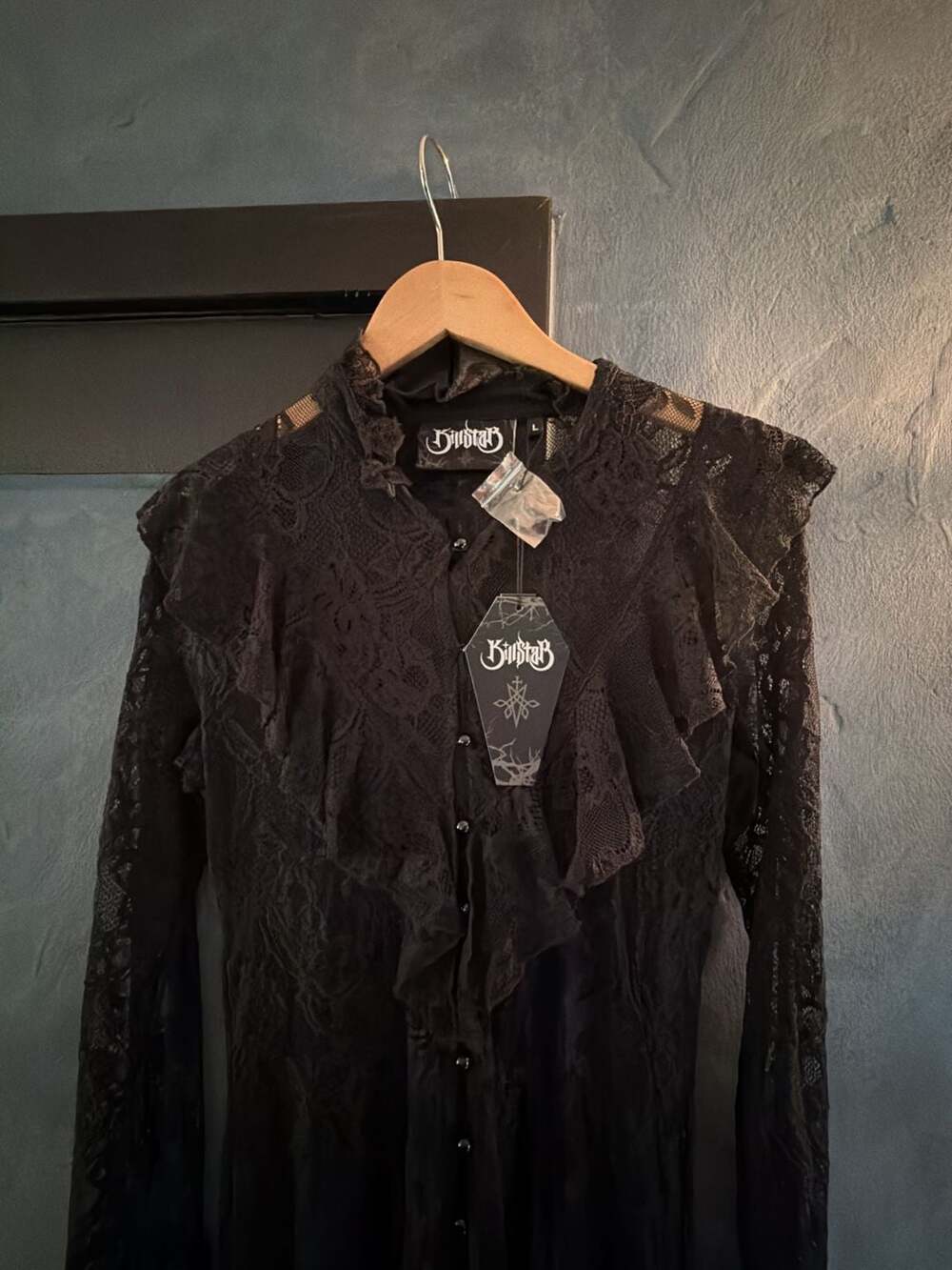 Killstar Condolences Maxi Shirt Dress in Black - Picture 2 of 4